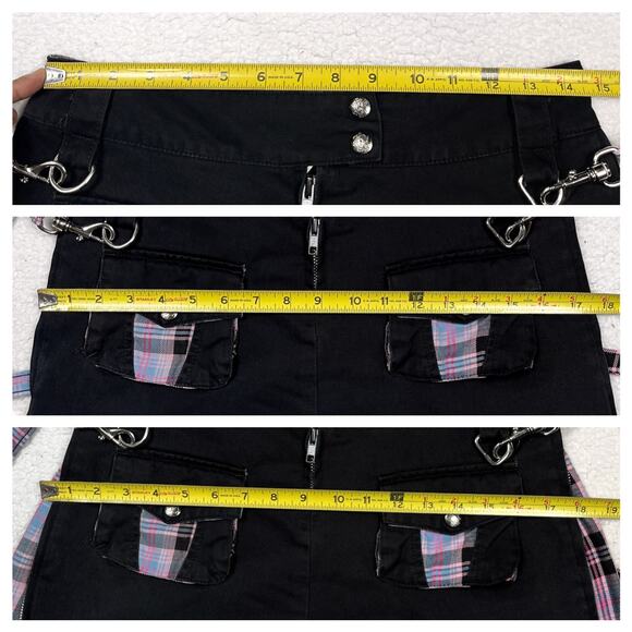 Y2K Lip Service 2003 Punk & Disorderly Plaid Mini Skirt Mall Goth Vtg Hot Topic - Picture 11 of 16